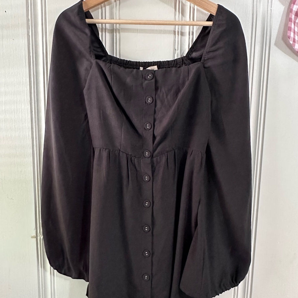 Black Button-Up Mini dress